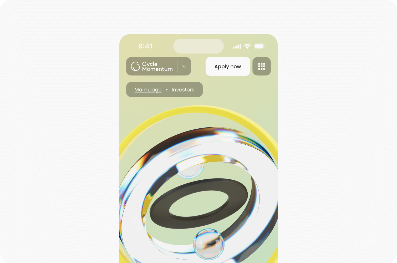 Abstract digital design featuring circular shapes with a soft color palette on a smartphone interface, crafted by the innovative team at Webgamma UX Agency.