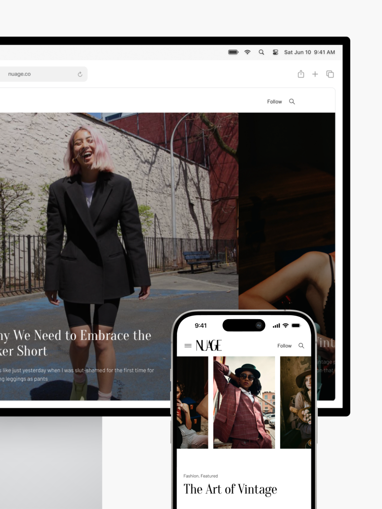 Experience the responsive design of the Astreas website on both desktop and smartphone, featuring a sleek purple and black theme crafted by top experts in website design in Richmond.